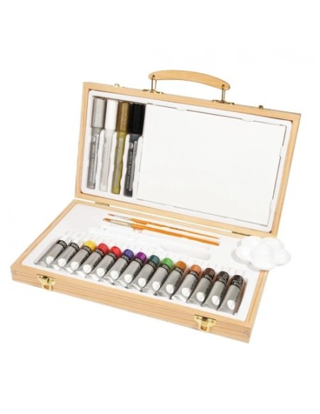 CAJA DE MADERA SET DE PINTURA ACRÍLICO DALER ROWNEY D12650055000