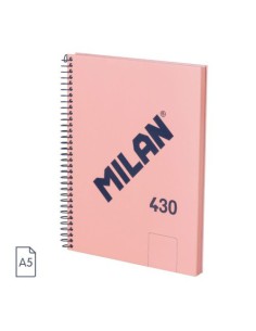 CUADERNO A5 CON ESPIRAL Y TAPA DURA, 80 HOJAS BLANCAS DE 95 GR/M, COLECCIÓN 430 SINCE 1918, ROSA MILAN 57151E80P