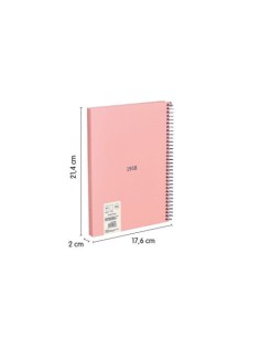 CUADERNO A5 CON ESPIRAL Y TAPA DURA, 80 HOJAS BLANCAS DE 95 GR/M, COLECCIÓN 430 SINCE 1918, ROSA MILAN 57151E80P 2