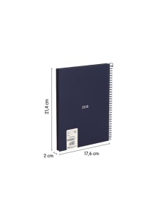 CUADERNO A5 CON ESPIRAL Y TAPA DURA, 80 HOJAS BLANCAS DE 95 GR/M, COLECCIÓN 430 SINCE 1918, AZUL MILAN 57151E80B 2
