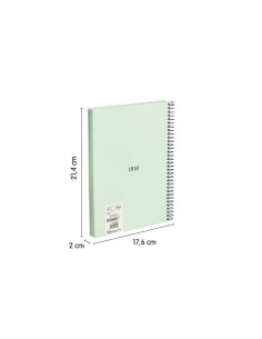 CUADERNO A5 CON ESPIRAL Y TAPA DURA, 80 HOJAS BLANCAS DE 95 GR/M, COLECCIÓN 430 SINCE 1918, VERDE MILAN 57151E80GR