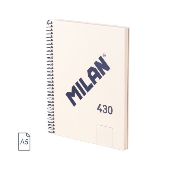 CUADERNO A5 CON ESPIRAL Y TAPA DURA, 80 HOJAS BLANCAS DE 95 GR/M, COLECCIÓN 430 SINCE 1918, BEIGE MILAN 57151E80BG