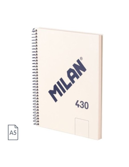 CUADERNO A5 CON ESPIRAL Y TAPA DURA, 80 HOJAS BLANCAS DE 95 GR/M, COLECCIÓN 430 SINCE 1918, BEIGE MILAN 57151E80BG