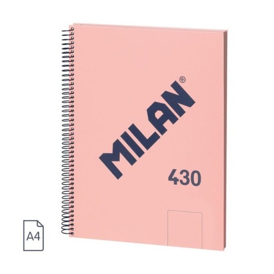 CUADERNO A4 CON ESPIRAL Y TAPA DURA, 80 HOJAS BLANCAS DE 95 GR/M, COLECCIÓN 430 SINCE 1918, ROSA MILAN 57141E80P