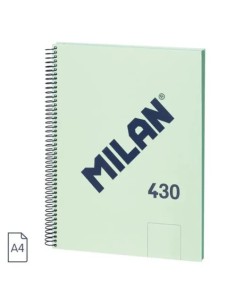 CUADERNO A4 CON ESPIRAL Y TAPA DURA, 80 HOJAS BLANCAS DE 95 GR/M, COLECCIÓN 430 SINCE 1918, VERDE MILAN 57141E80GR