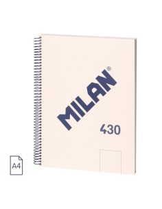 CUADERNO A4 CON ESPIRAL Y TAPA DURA, 80 HOJAS BLANCAS DE 95 GR/M, COLECCIÓN 430 SINCE 1918, BEIGE MILAN 57141E80BG