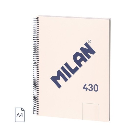 CUADERNO A4 CON ESPIRAL Y TAPA DURA, 80 HOJAS BLANCAS DE 95 GR/M, COLECCIÓN 430 SINCE 1918, BEIGE MILAN 57141E80BG