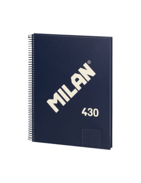 LIBRETA CON ESPIRAL, PAPEL CUADRICULADO, 80 HOJAS A4, SERIE 1918, AZUL MILAN 57143E80B
