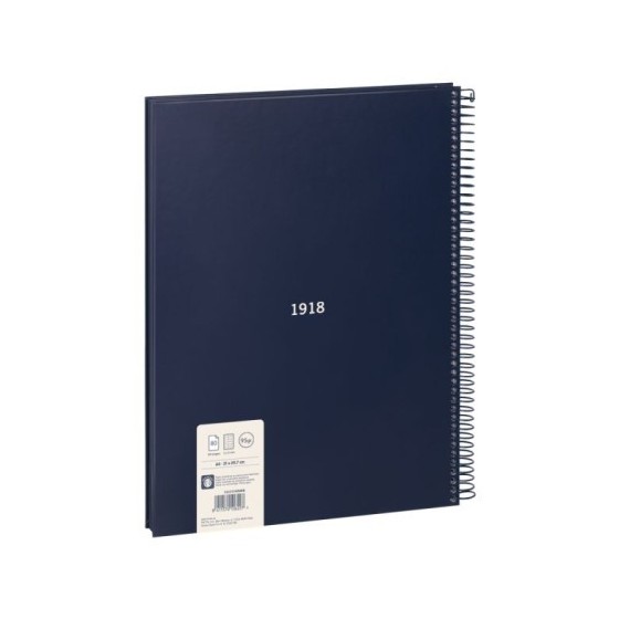 LIBRETA CON ESPIRAL, PAPEL CUADRICULADO, 80 HOJAS A4, SERIE 1918, AZUL MILAN 57143E80B