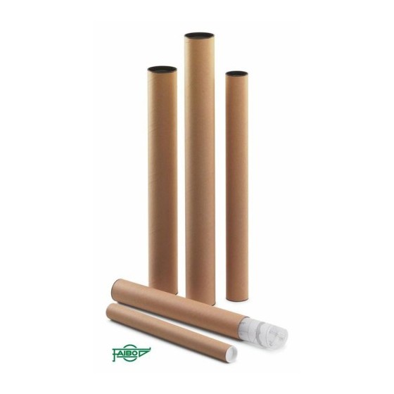 TUBO CARTON PORTAPLANOS CON TAPAS 640 X 80 MM FAIBO 950-4