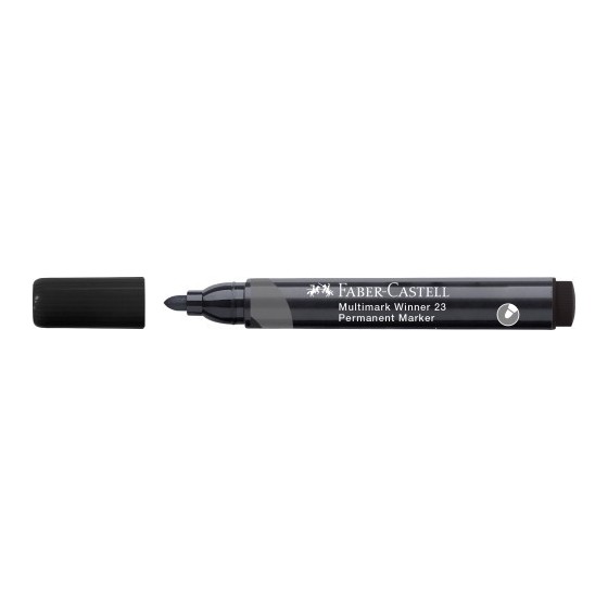 MARCADOR MULTIMARK WINNER 23 NEGRO PUNTA CÓNICA Y SIN CLIP FABER CASTELL 453397 (x12 unidades)