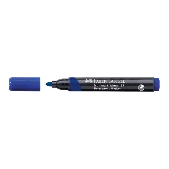 MARCADOR MULTIMARK WINNER 23 AZUL PUNTA CÓNICA Y SIN CLIP FABER CASTELL 453353 (x12 unidades)