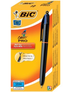 BOLÍGRAFO 4 COLORES PRO BIC 982869 (x12 unidades)