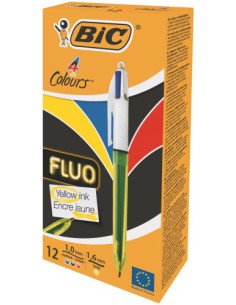 BOLÍGRAFO 4 COLORES FLUO BIC 982868 (x12 unidades) 2