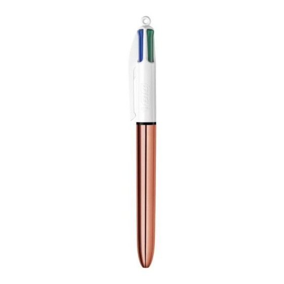 BOLÍGRAFO 4 COLORES PINK GOLD BIC 504894 (x12 unidades)
