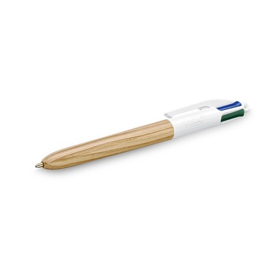 BOLÍGRAFO 4 COLORES WOOD BIC 508964 (x12 unidades)
