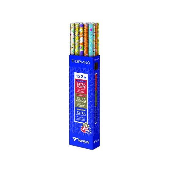 EXPOSITOR 30 ROLLOS PAPEL DE REGALO EVERYDAY " HAPPY MOMENTS" KIDS 1X2 M 5 DISEÑOS FABRIANO S0310017