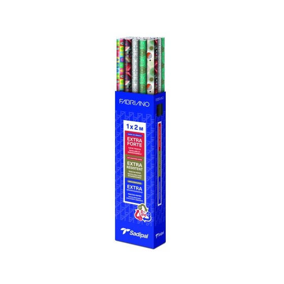 EXPOSITOR 30 ROLLORS PAPEL DE REGALO EVERYDAY "ELEGANCE GIFT" 1X2 M 5 DISEÑOS SURTIDOS FABRIANO S0310016