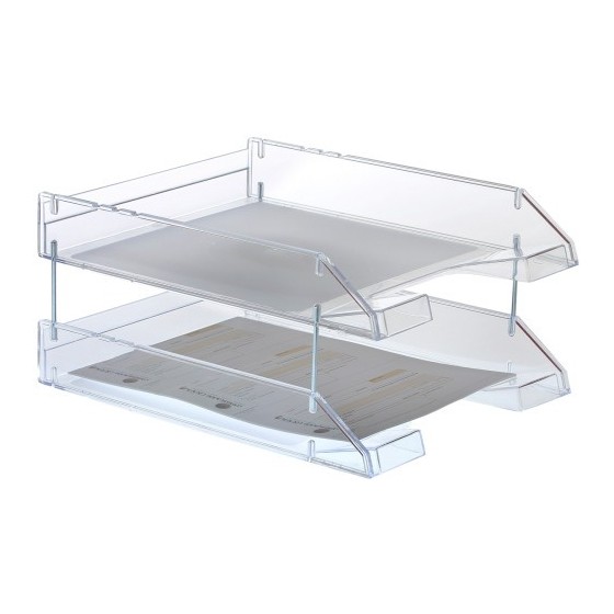 BANDEJA DE SOBREMESA APILABLE FONDO LISO TRANSP FORMATO A4 Y FOLIO COLOR CRISTAL TRANSP ARCHIVO 2000 715 CS TP