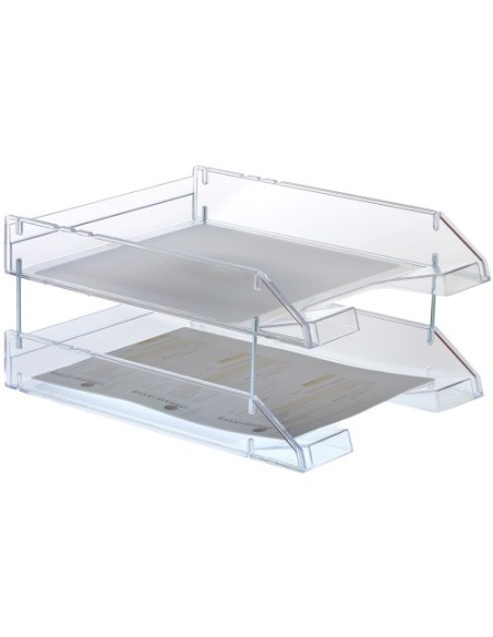 BANDEJA DE SOBREMESA APILABLE FONDO LISO TRANSP FORMATO A4 Y FOLIO COLOR CRISTAL TRANSP ARCHIVO 2000 715 CS TP