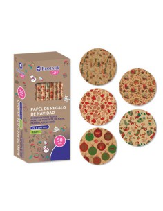 PAPEL DE REGALO KRAFT NAVIDAD CELEBRATION 70X200 BISMARK 332997 (x50 unidades)