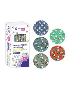 PAPEL DE REGALO NAVIDAD PAPA NOEL 70x200 BISMARK 332994 (x50 unidades)