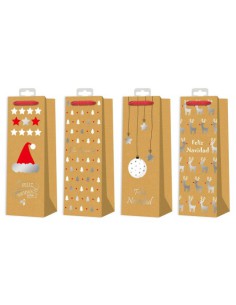 BOLSA BOTELLAS NAVIDAD KRAFT&FOIL BISMARK 332863 (x12 unidades)