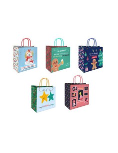 BOLSA CELULOSA NAVIDAD MENSAJES BISMARK 331663 (x25 unidades)