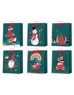 BOLSA NAVIDAD FOIL BONCE BISMARK 332867 (x12 unidades)