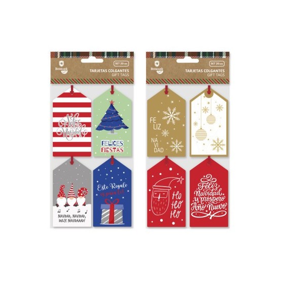 TARJETAS COLGANTES NAVIDAD 20 UND BISMARK 332923 (x24 unidades)
