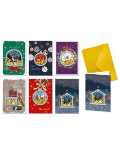 TARJETA FELICITACION NAVIDAD CONFETTI C/ SOBRE BISMARK 332860 (x24 unidades)