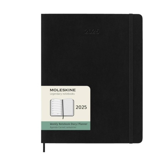AGENDA 2025 TAPA BLANDA 12 MESES SEMANAL XL (19 X 25 CM) NEGRA MOLESKINE DSB12WN4Y25