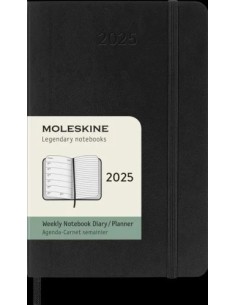AGENDA 2025 TAPA BLANDA 12 MESES SEMANAL P (9 X 14 CM) NEGRA MOLESKINE DSB12WN2Y25 2