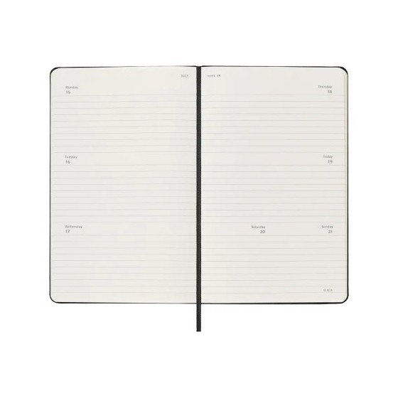 AGENDA 2025 TAPA DURA 12 MESES SEMANAL HORIZONTAL L (13 X 21 CM) NEGRA MOLESKINE DHB12WH3Y25