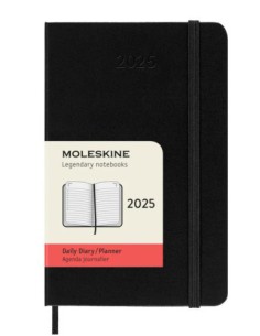 AGENDA 2025 TAPA DURA 12 MESES DIARIA P (9 x 14 CM) NEGRA MOLESKINE DHB12DC2Y25 2