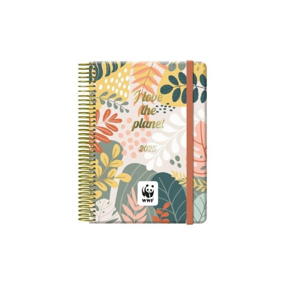 AGENDA 2025 WWF DÍA PÁGINA 12,5 X 18 CM CON 4 HOJAS DE PEGATINAS DOHE 12898 - 25