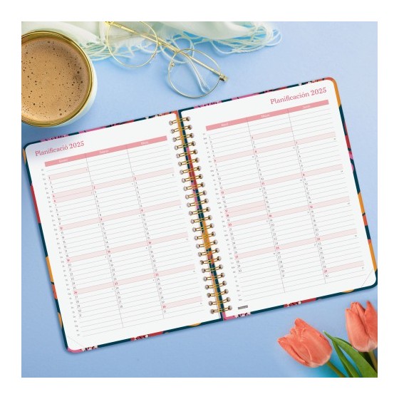 AGENDA 2025 TRENDY YOU E10 155X212MM SEMANA VISTA HORIZONTAL TULIP FINOCAM 760042725