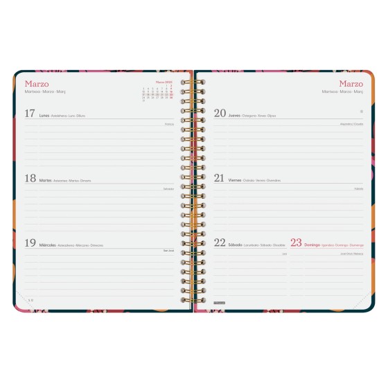 AGENDA 2025 TRENDY YOU E10 155X212MM SEMANA VISTA HORIZONTAL TULIP FINOCAM 760042725