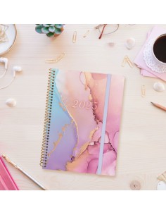 AGENDA 2025 TRENDY DESIGN E10 155X212MM SEMANA VISTA HORIZONTAL GOLDY FINOCAM 742232625 2