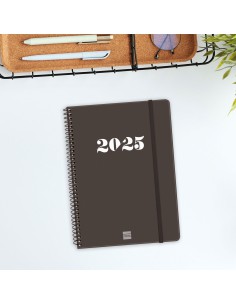 AGENDA 2025 BASIC MY E10 155X212MM SEMANA VISTA HORIZONTAL NEGRO FINOCAM 743506025 2