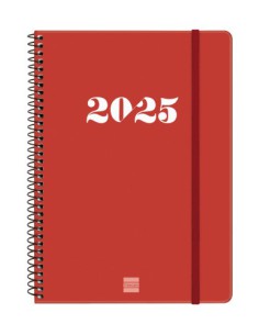 AGENDA 2025 BASIC MY E10 155X212MM SEMANA VISTA HORIZONTAL ROJO FINOCAM 743503025
