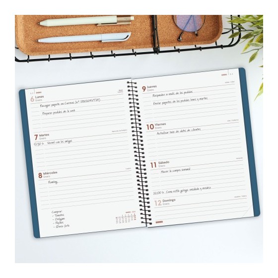 AGENDA 2025 BASIC MY E10 155X212MM SEMANA VISTA HORIZONTAL AZUL FINOCAM 743501025
