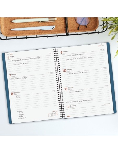 AGENDA 2025 BASIC MY E10 155X212MM SEMANA VISTA HORIZONTAL AZUL FINOCAM 743501025