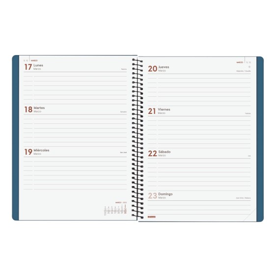 AGENDA 2025 BASIC MY E10 155X212MM SEMANA VISTA HORIZONTAL AZUL FINOCAM 743501025