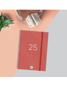 AGENDA 2025 BASIC YEAR E10 155X212MM DIA PAGINA ROJO FINOCAM 741103025 2