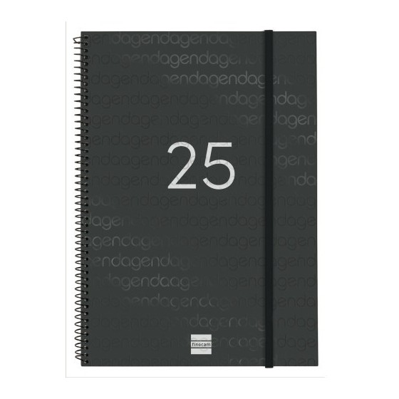 AGENDA 2025 BASIC YEAR E40 210X297MM SEMANA VISTA HORIZONTAL NEGRO FINOCAM 741466025
