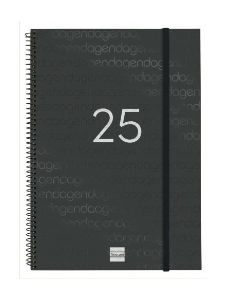 AGENDA 2025 BASIC YEAR E40 210X297MM SEMANA VISTA HORIZONTAL NEGRO FINOCAM 741466025