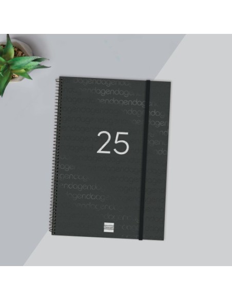 AGENDA 2025 BASIC YEAR E40 210X297MM SEMANA VISTA HORIZONTAL NEGRO FINOCAM 741466025