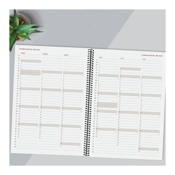 AGENDA 2025 BASIC YEAR E40 210X297MM SEMANA VISTA HORIZONTAL NEGRO FINOCAM 741466025