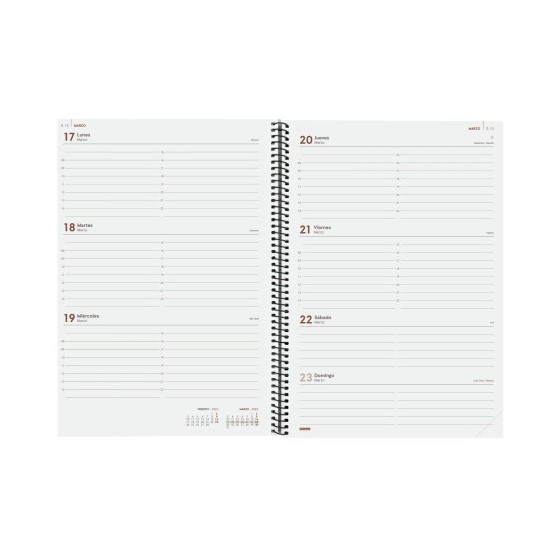 AGENDA 2025 BASIC YEAR E40 210X297MM SEMANA VISTA HORIZONTAL NEGRO FINOCAM 741466025